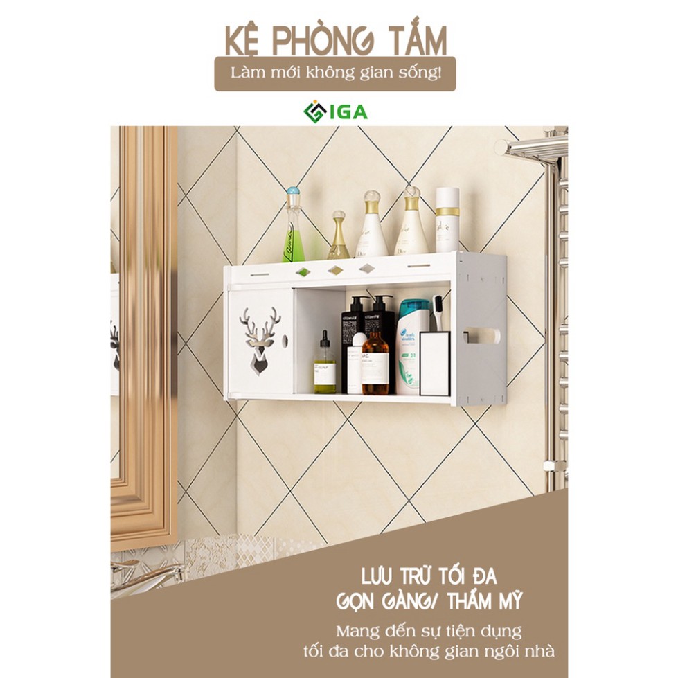 Kệ Nhà Tắm Treo Tường IGA Sắp Xếp Gọn Gàng Dụng Cụ Phòng Tắm - IG393