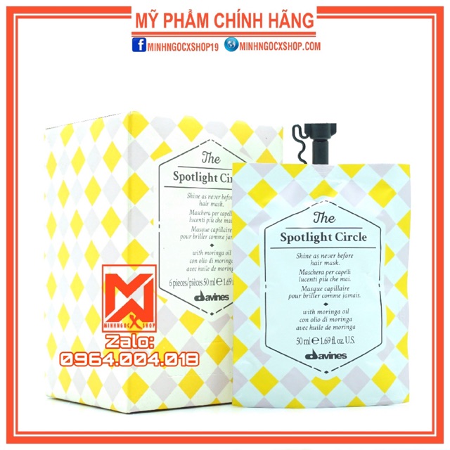 Hộp 6 mặt nạ tạo bóng tóc hoàn hảo DAVINES SPOTLINGT CIRCLE 50ml