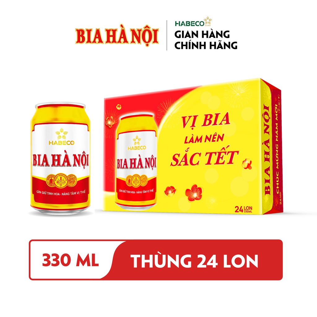 COMBO 2 Thùng 24 lon Bia Hà Nội – HABECO (330ml/lon) – Phiên bản Tết