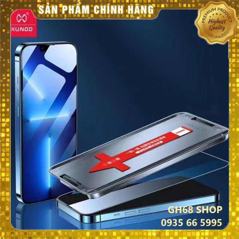Kính cường lực chống bụi màng loa kèm khung dán tại nhà - Chính hãng Xundd cho IPhone 13 Promax / 13 Pro /13 / 12 Promax
