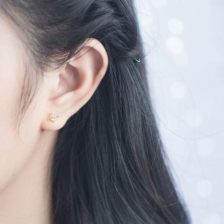 Đôi Bông Tai Hình Vũ Trụ Nạm Đá zircon