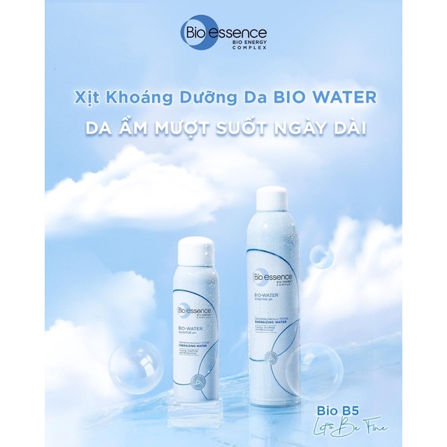 Combo 2 nước xịt khoáng Bio-Water Energizing Water 300ml và 100ml cấp ẩm dưỡng da mềm mịn ngay tức thì