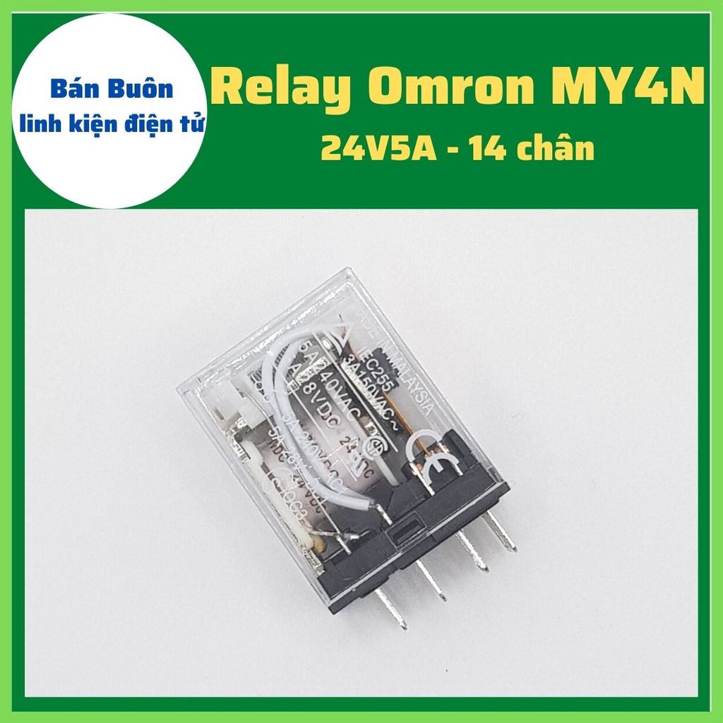 Relay omron 24V 14 chân, Relay trung gian 24v, relay 14 chân, 24V my4n