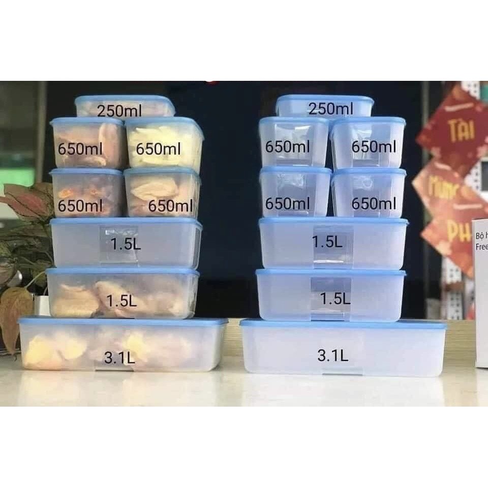 Bộ trữ đông 16 / fit set 7 / 8 hộp tách đông 16 tupperware