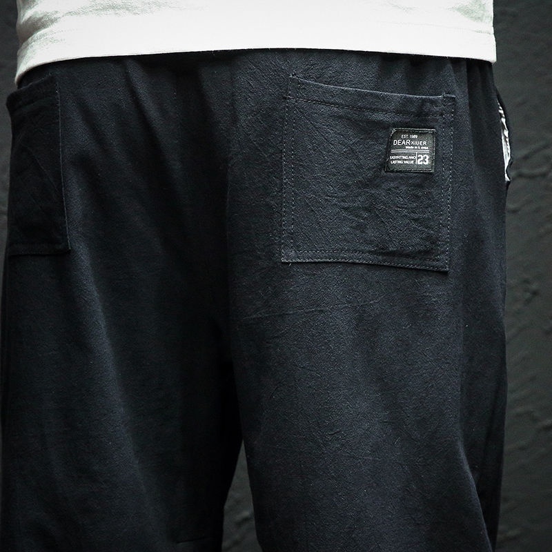 Quần Jogger Vải Lanh Dáng Rộng Plus Size M-5XL