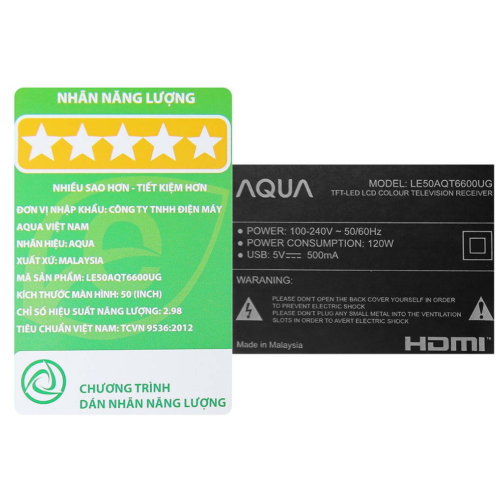 [FREESHIP] Android Tivi AQUA 4K 50 inch LE50AQT6600UG | BigBuy360 - bigbuy360.vn