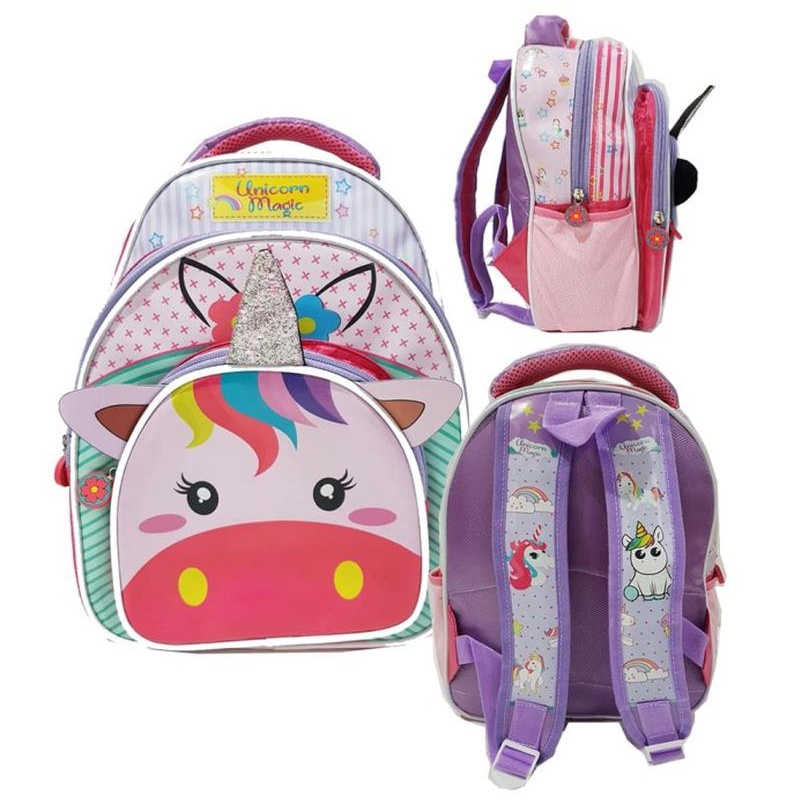 Ba Lô Đi Học Mẫu Giáo Họa Tiết Hello Kitty & Pg Bằng Vải Xốp Chống Nước Cho Bé Gái