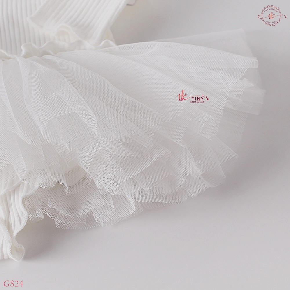 Váy công chúa đầy tháng, thôi nôi, đầm sát nách kèm áo khoác cardigan mỏng cho bé gái từ 5-11kg [GS24]