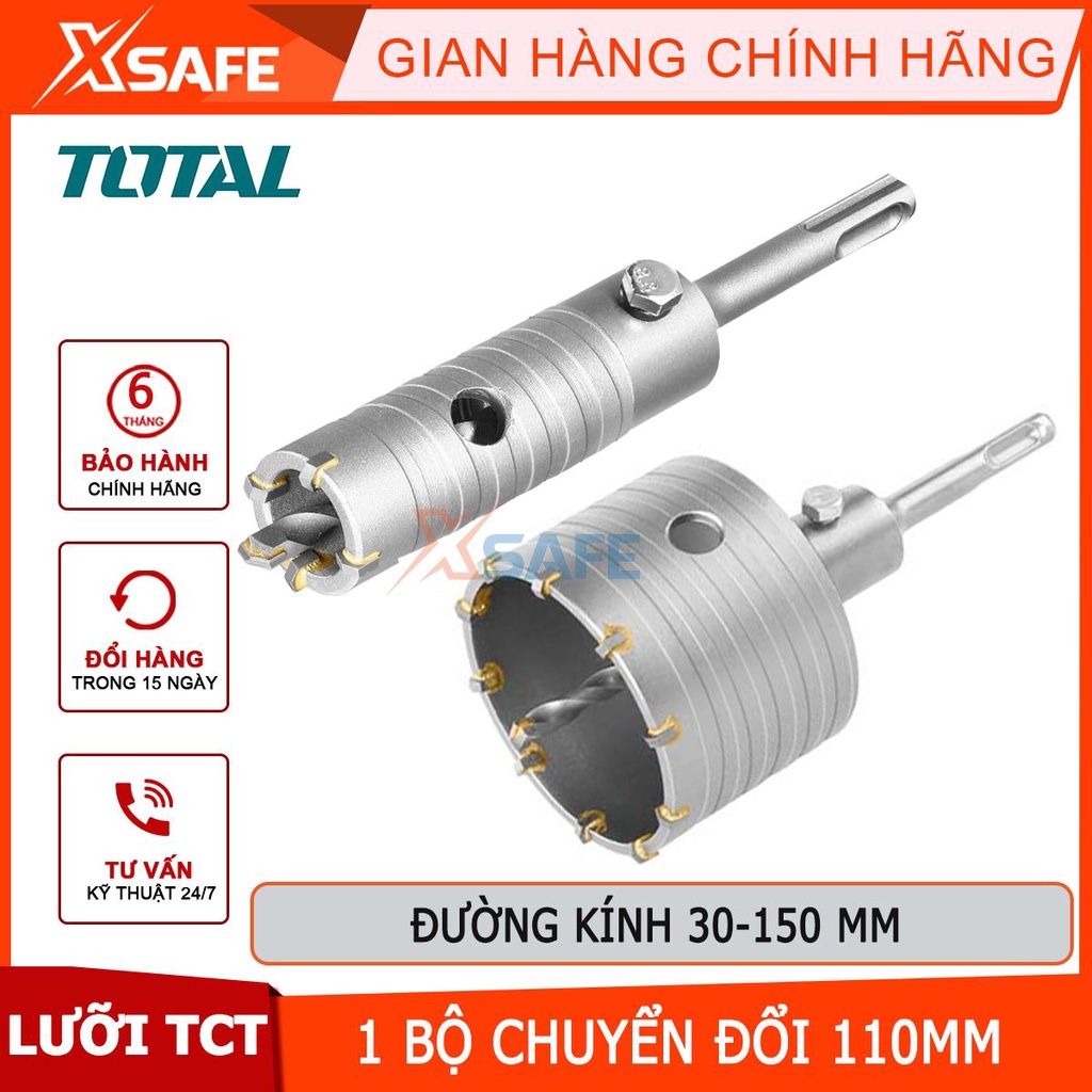 Mũi khoan khoét lỗ kim loại TOTAL 30-150mm mũi khoan rút lõi kim loại lưỡi TCT hợp kim siêu cứng, mũi khoan kim loại