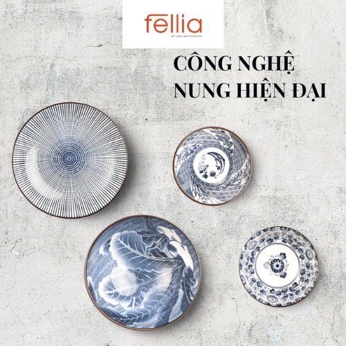 Combo 2 set Fellia tổng sản phẩm gồm 6 chén cơm 4 muỗng 2 dĩa sứ 6 đũa