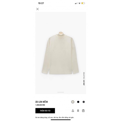 Áo len za.ra chính hã.ng duy nhất size l từ 78kg đổ lên