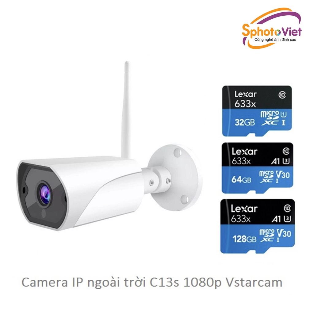 Camera Wifi IP Vstarcam ngoài trời C13s 1080p 2MB (Báo động hú còi)
