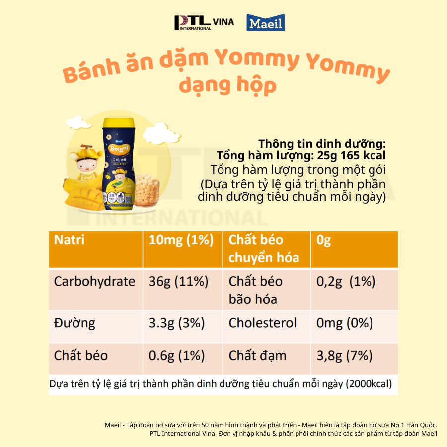 [Maeil chính hãng] Bánh ăn dặm hữu cơ Maeil Hàn Quốc Vị Chuối mix Xoài 42g (hộp)