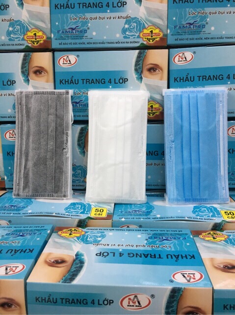 Khẩu trang y tế 4 lớp hộp 50 chiếc
