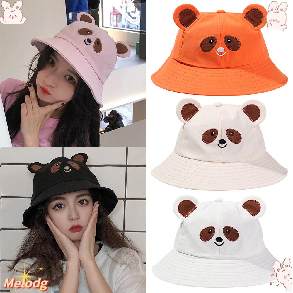 Nón Bucket Vải Cotton Họa Tiết Gấu Trúc Đáng Yêu Cho Nam Và Nữ