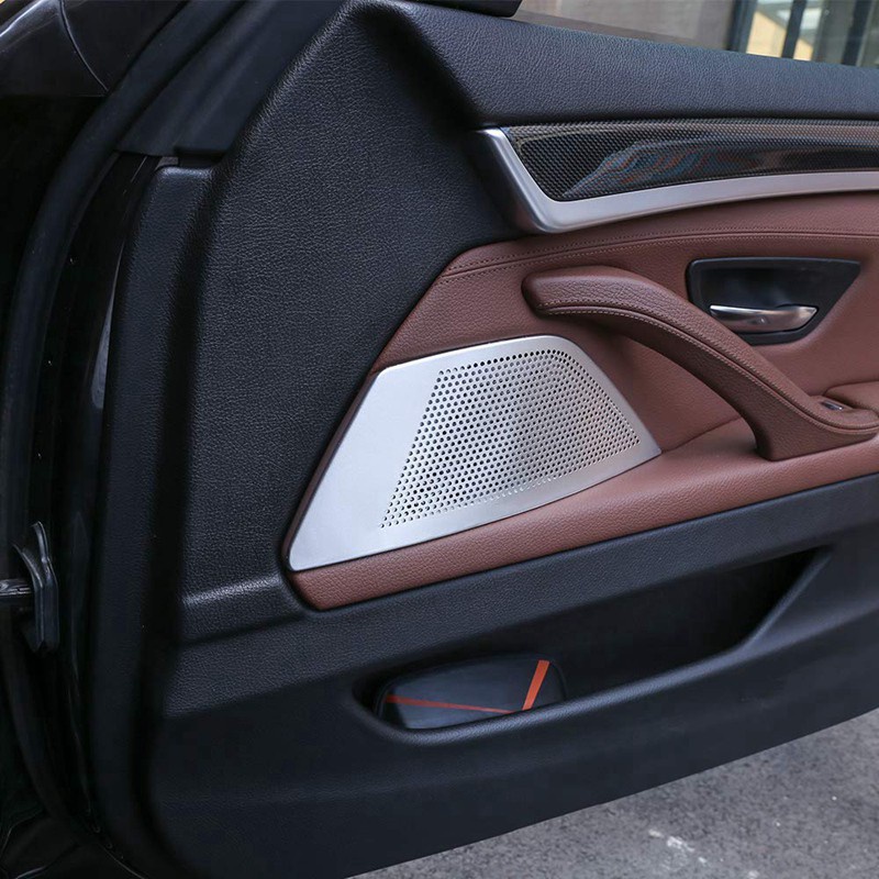 Bộ 2 Khung Viền Loa Âm Thanh Bằng Hợp Kim Nhôm Cho Bmw 5 Series F10 520 525li 528 2011-2016