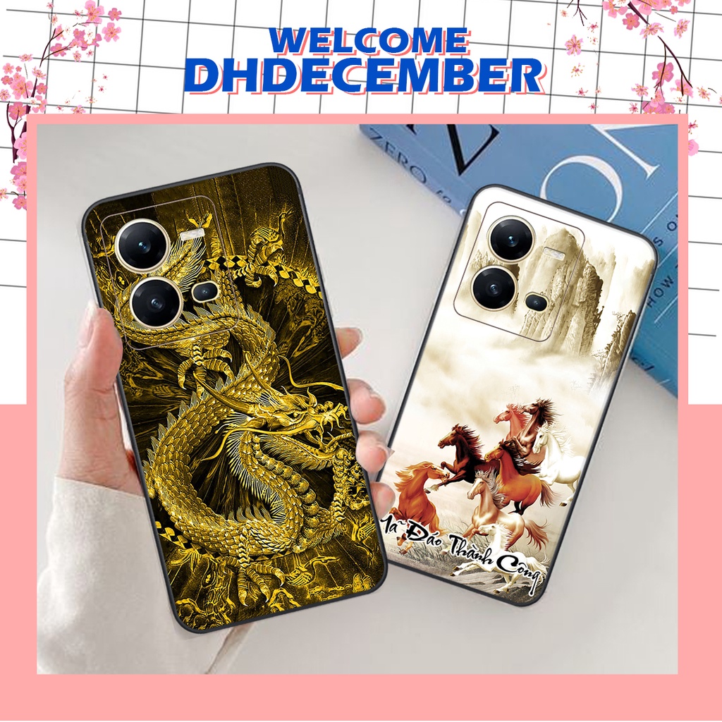 Ốp lưng Vivo V25E - V25 5G - BẢO VỆ CAMERA in hình thư pháp tâm an vạn sự an ,mã đáo thành công SIÊU CHẤT