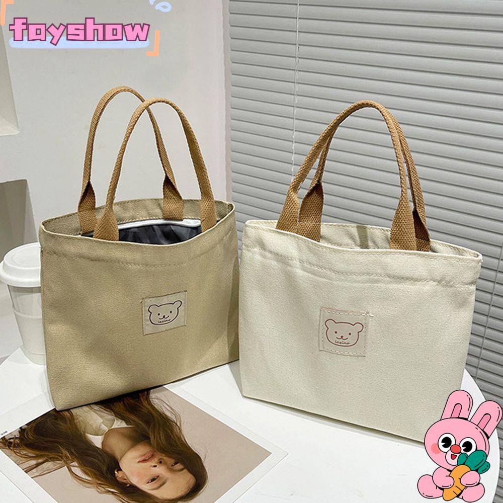 Túi Tote Cỡ Lớn In Họa Tiết Gấu Hoạt Hình Đáng Yêu