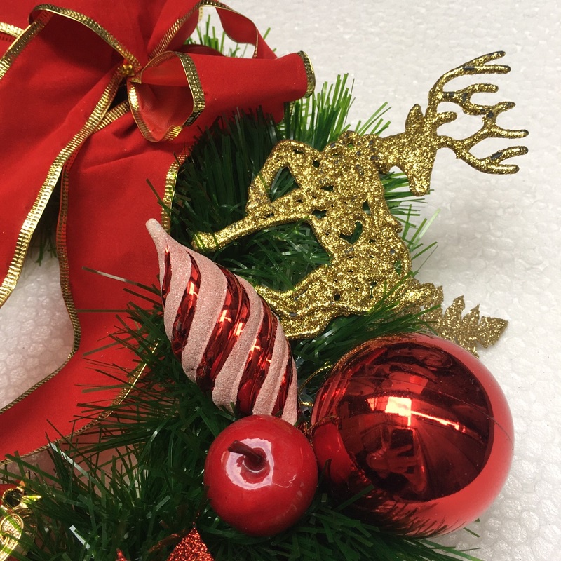 Vòng hoa Noel đẹp nhiều phụ kiện khung sắt cỡ D20 D30 D40 - Vòng nguyệt quế trang trí Giáng sinh