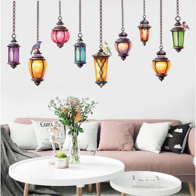 Giấy Dán Tường Decal - Miếng Dán Tường Trang trí nội thất hình đèn chiếu sáng