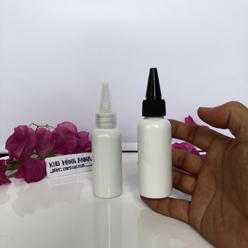 Chai Pet MÀU TRẮNG 30ml/ 50ml/ 100ml Nắp Nút Nhọn bóp nhỏ giọt - Chai nhựa rỗng xịt sương, nắp bật , nắp nhôm vặn