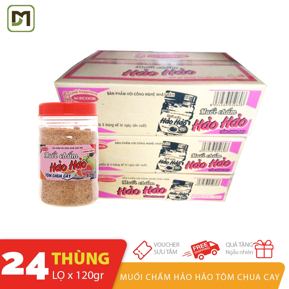 Thùng 24 lọ x 120gr muối chấm hảo hảo Acecook vị tôm chua cay