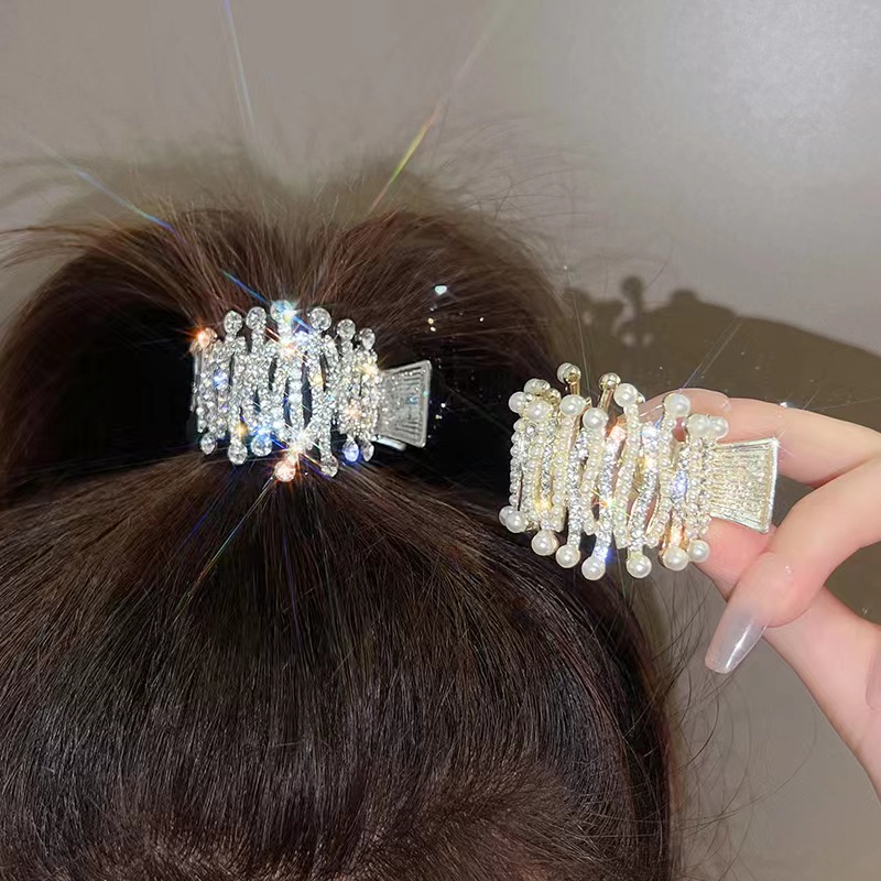 Kẹp tóc càng cua hợp kim đính đá pha lê