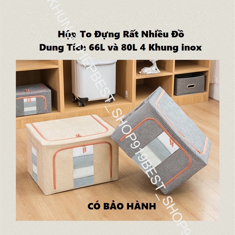 Hộp Vải Khung Thép Đựng quần áo Chăn Màn Khăn Tã Đồ Chơi Trẻ e Cao Cấp không cần tủ Loại sịn bằng vải oxford 600D