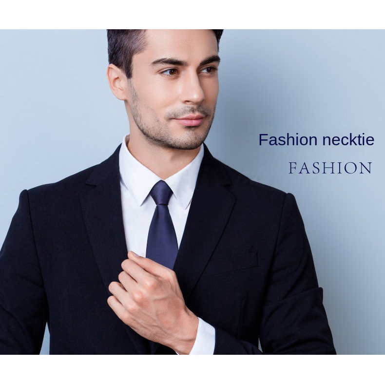 Cà Vạt Nam Bản Rộng 8cm Màu Xanh Navy Có Khóa Kéo Thời Trang Công Sở