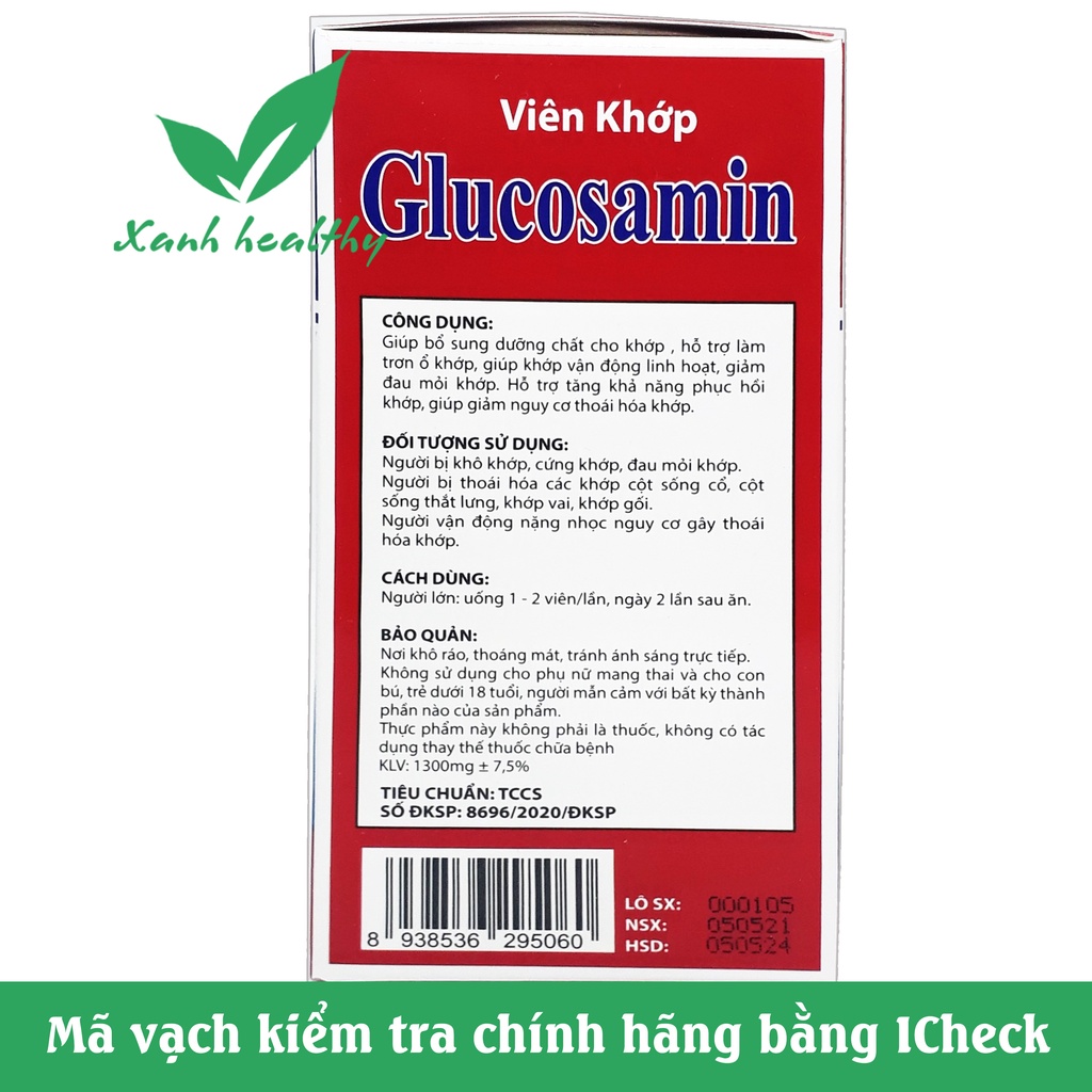Viên Khớp Glucosamin MSM 2000 Giảm Thoái Hóa Khớp Giảm Đau Viêm Khớp Tăng Cường Dịch Khớp Giúp Khớp Cử Động Linh Hoạt