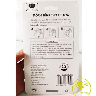 Móc Dán Tường Hình Thỏ TL: G36 (4 cái/vỉ)