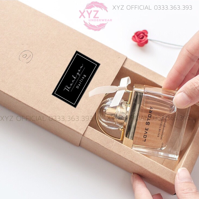 [4-100 tem] HOẢ TỐC Tem dán Thank you hình chữ nhật đẹp sang trọng để bán hộp bánh, hộp quà,niêm phong giấy gói quần áo