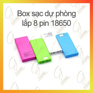 Box sạc dự phòng gắn 8 cell 18650 có LCD