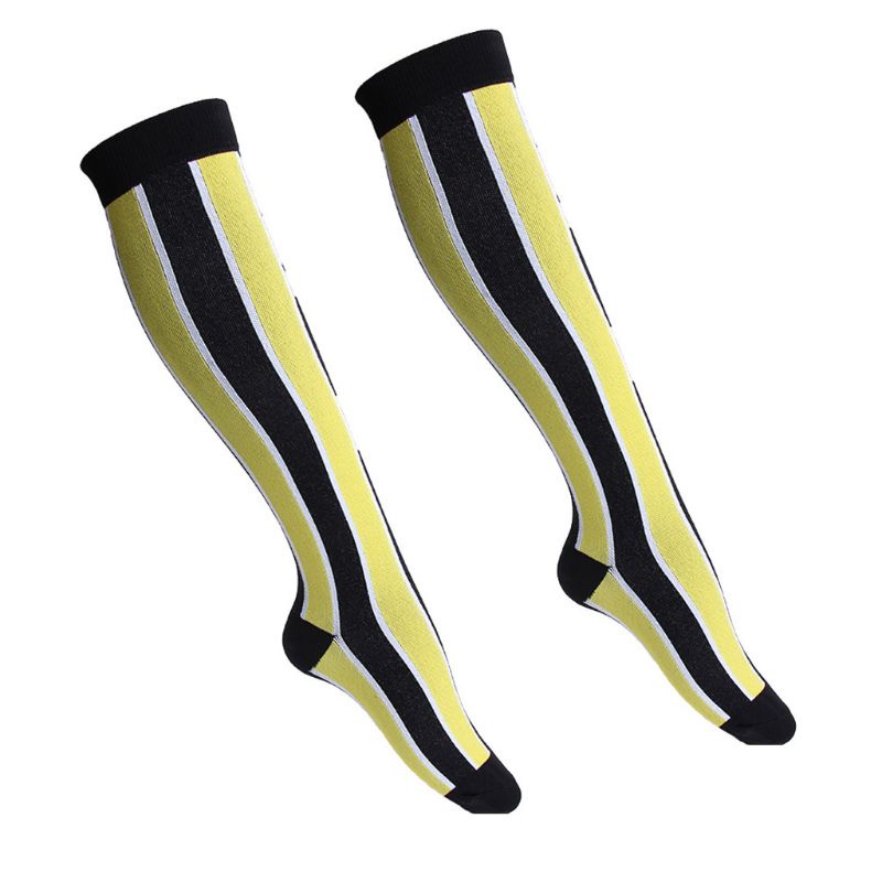 Xiangbao Tất Nén Cao Đến Đầu Gối Chống Mệt Mỏi Họa Tiết Sọc Cầu Vồng Trái Tim Graffiti Cho Nam Nurs