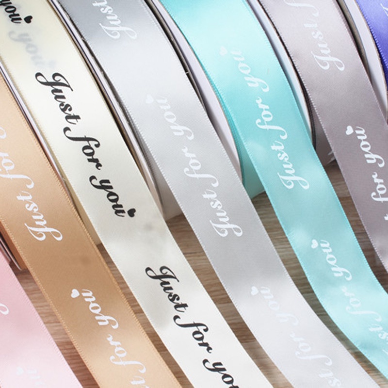 Cuộn Dây Ruy Băng In Chữ Just You Bằng Satin Dài 10M 25mm Dùng Trang Trí Gói Quà