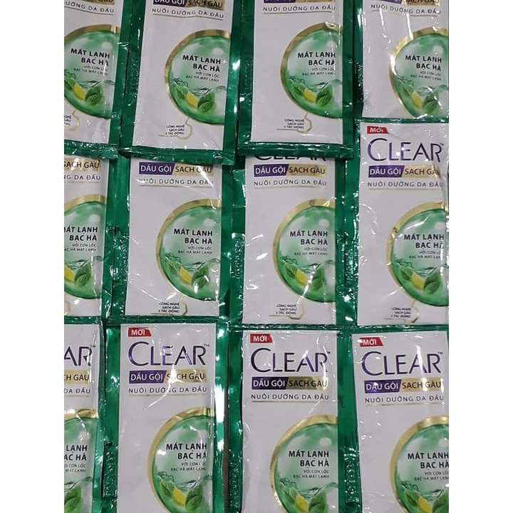 Combo 50 gói dầu gội Clear Mát Lạnh Bạc Hà