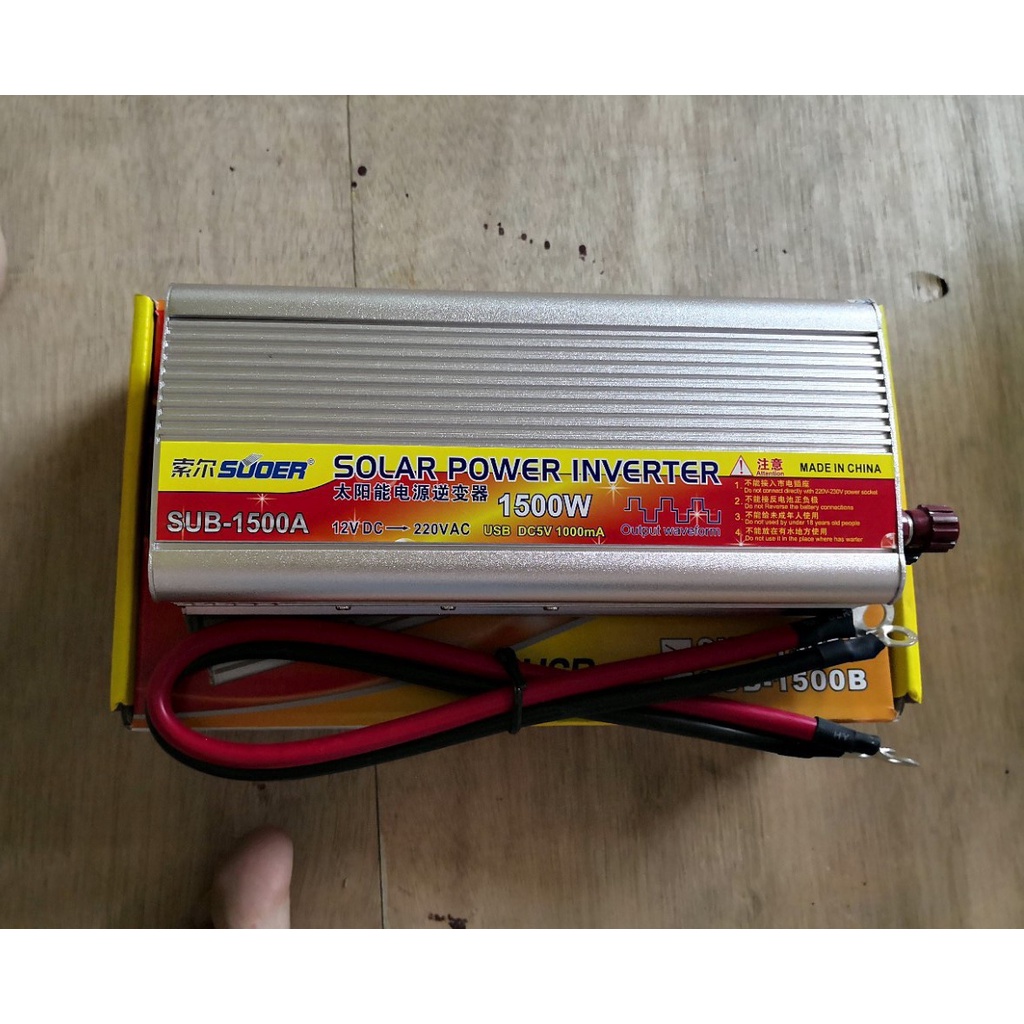 Bộ Đổi Điện SUOER 1500W DC 12V to AC 220V Solar Power Inverter