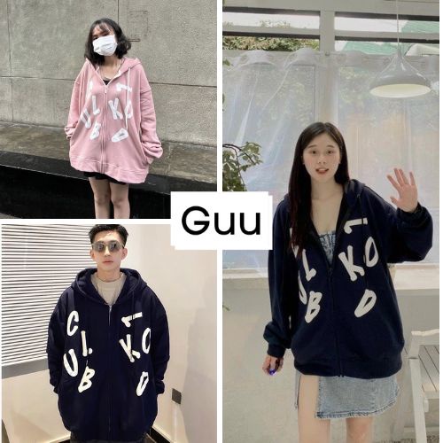 Áo hoodie nam nữ unisex vải nỉ cotton liền mũ 2 lớp dày dặn GUU