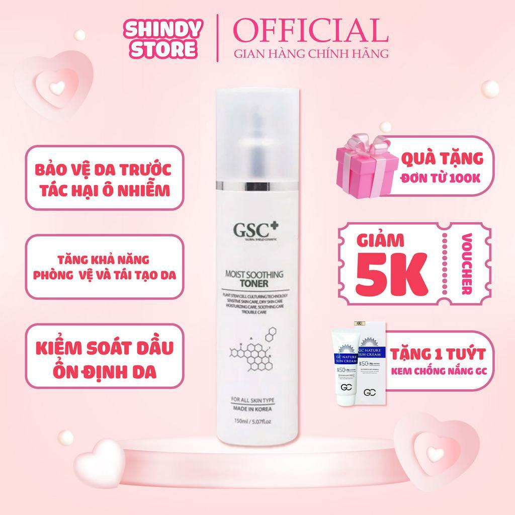 Xịt khoáng hoa hồng cấp ẩm GSC+ Moist Soothing Toner 150ml, Toner cân bằng da kiểm soát dầu hiệu quả Hàn Quốc