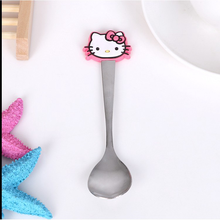 Muỗng inox có cán hình hoạt hình silicon đáng yêu