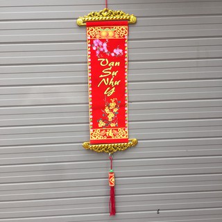 Liễn treo trang trí Tết dài 50cm (Vạn sự như ý)
