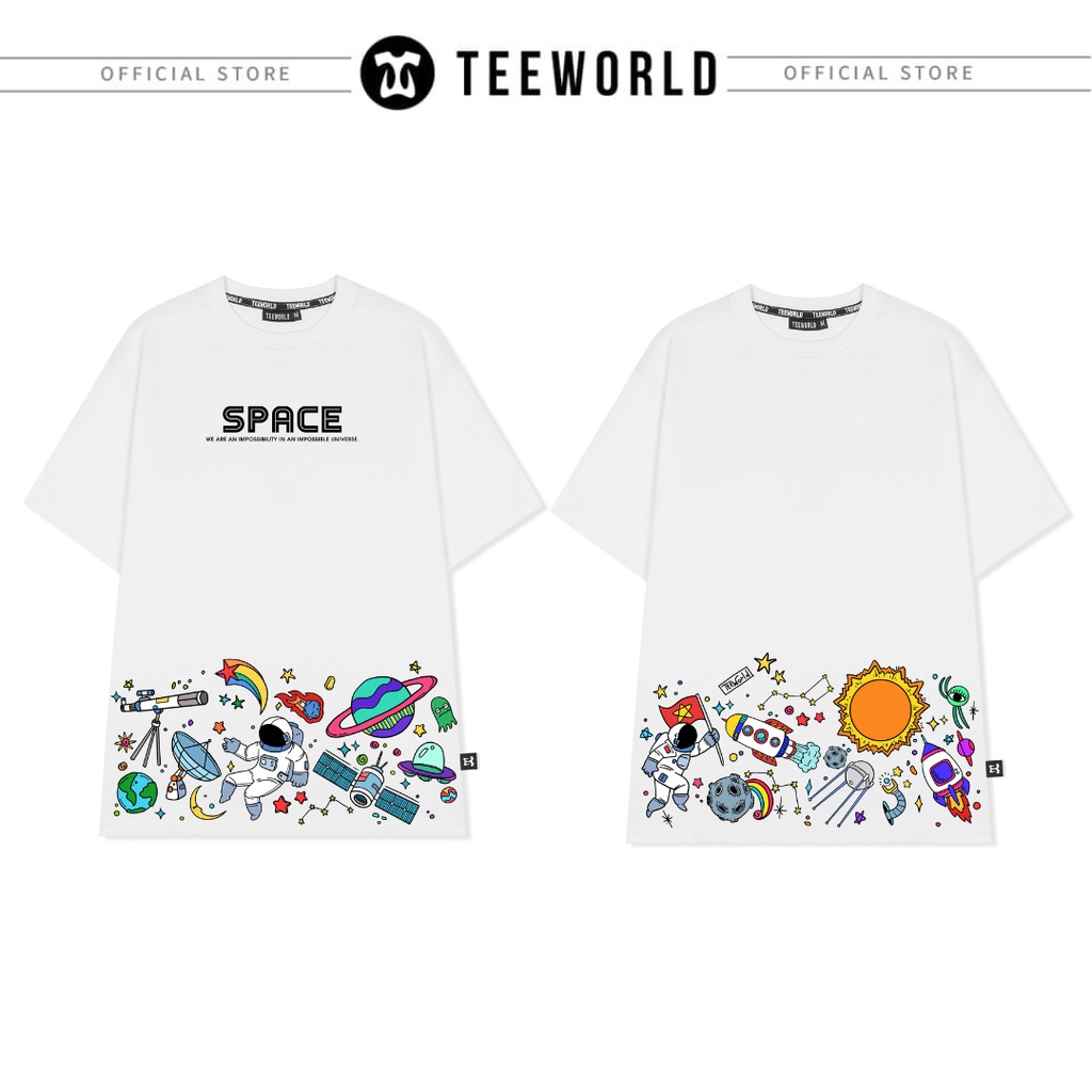 Áo thun Teeworld Outer Space T-shirt Nam Nữ Trắng Đen Form Rộng Unisex