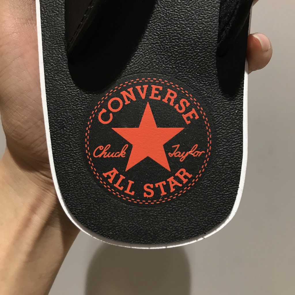 Dép Converse đen logo cam