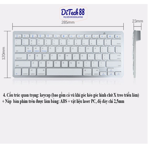 Bàn phím Bluetooth Magic X5 hỗ trọ IOS ANDROID WINDOWNS,Bàn phím không dây chất lượng