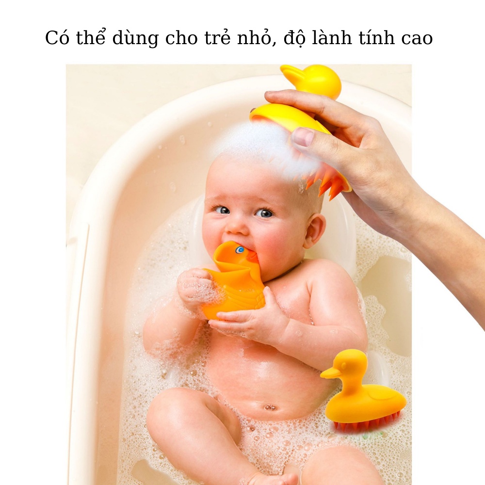 Lược gội đầu silicon massage làm sạch sâu da đầu cao cấp, luoc gọi dau matxa gai mềm có thể dùng cho bé MIAN MART