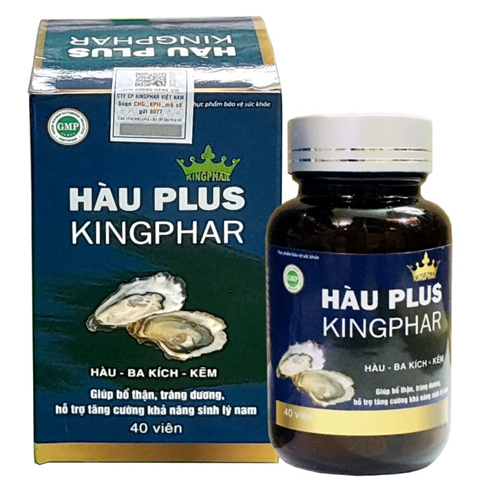 Hàu plus Kingphar- Hỗ trợ bổ thận, tráng dương, tăng cường sinh lý nam (Lọ 40 viên)