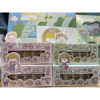 |cực rẻ hot deal| Box washi tape set 6 cuộn 1 hộp nhiều mẫu xinh xắn ánh kim giá cực rẻ