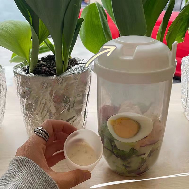 Bình trộn Salad, cốc trộn salad 1000ml, chất liệu nhựa an toàn, tiện lợi