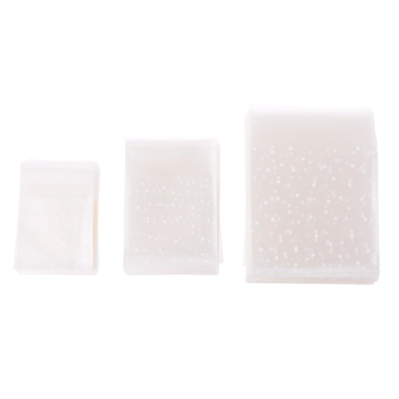 Set 100 Túi Nhựa Đựng Bánh Kẹo Có Keo Dán Phong Cách Giáng Sinh