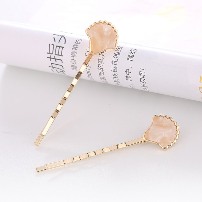 Flgo Kẹp Tóc Vỏ Sò Kim Loại Gợn Sóng Phong Cách Hàn Quốc Tươi Mới Cho Nữ